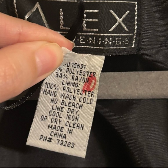 Alex Evenings Blue Black Burnout Wrap Top XL - Picture 6 of 8